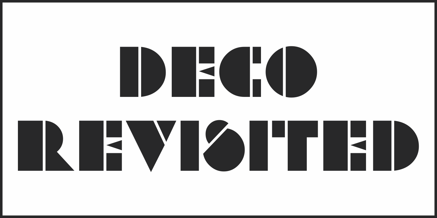 Пример шрифта Deco Revisited JNL Oblique